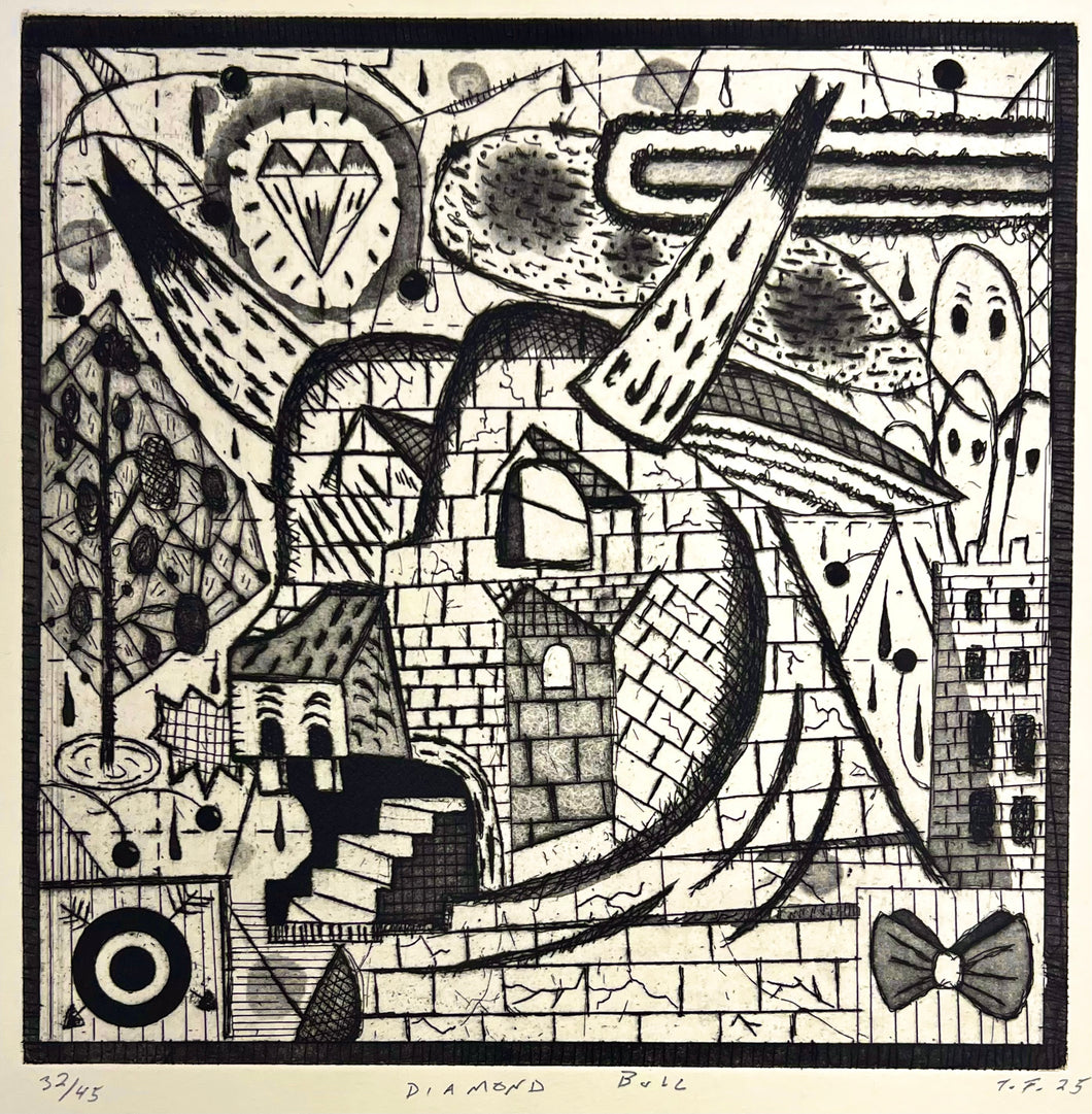 Diamond Bull by Tony Fitzpatrick