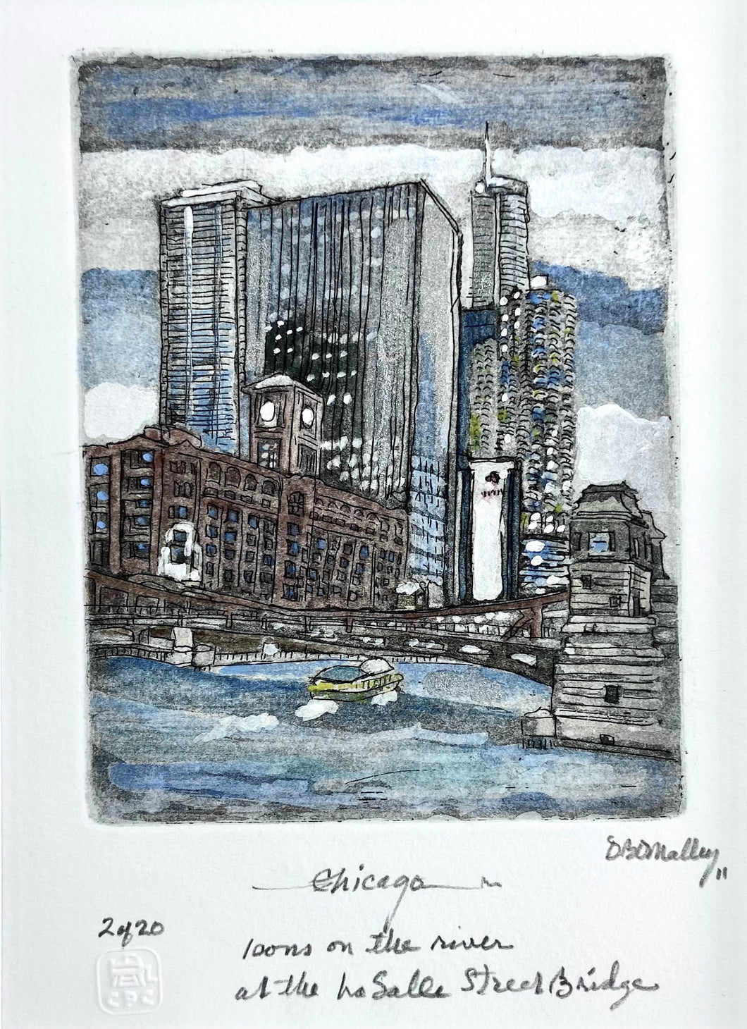 Loons on the River at the LaSalle Street Bridge by Dennis O'Malley