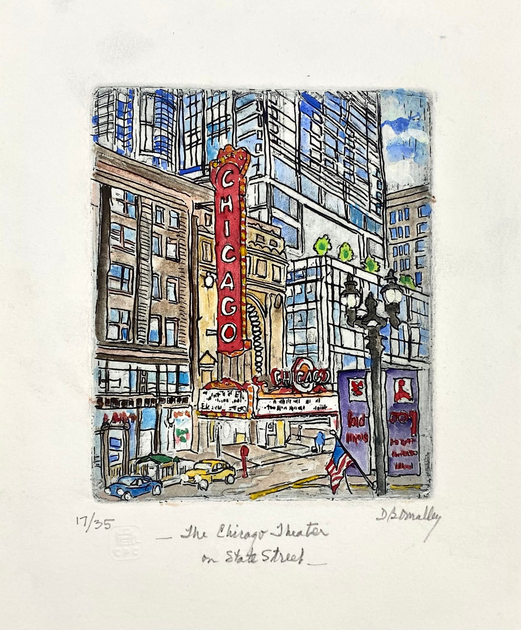 The Chicago Theatre on State Street by Dennis O'Malley
